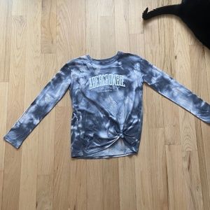 Abercrombie Kids Grey Tie Dye Long Sleeve Shirt Size 11/12